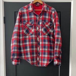 Plaid Red and Blue Shirt Jacket